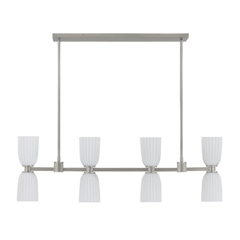 Baldwin 8-Light Linear Chandelier in Noble Brass
