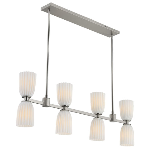 Baldwin 8-Light Linear Chandelier in Noble Brass
