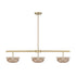Hubbard 3-Light LED Linear Chandelier in Noble Brass