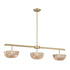 Hubbard 3-Light LED Linear Chandelier in Noble Brass