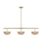 Hubbard 3-Light LED Linear Chandelier in Noble Brass