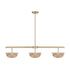 Hubbard 3-Light LED Linear Chandelier in Noble Brass