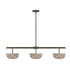 Hubbard 3-Light LED Linear Chandelier in Noble Brass
