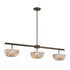 Hubbard 3-Light LED Linear Chandelier in Noble Brass