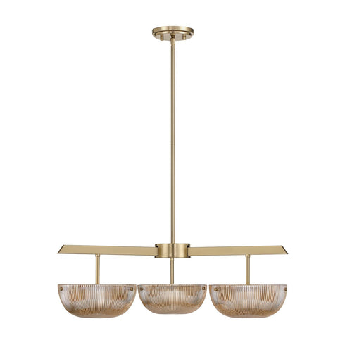Hubbard 3-Light LED Chandelier in Noble Brass