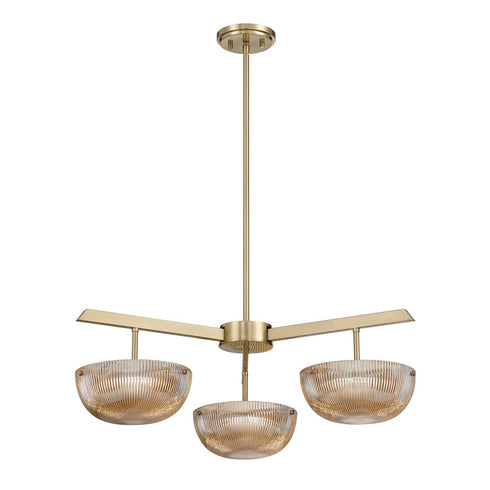 Hubbard 3-Light LED Chandelier in Noble Brass