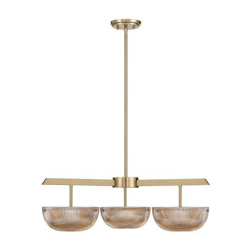 Hubbard 3-Light LED Chandelier in Noble Brass