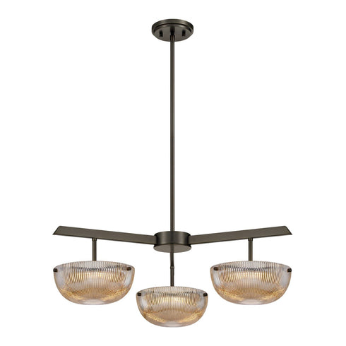 Hubbard 3-Light LED Chandelier in Noble Brass