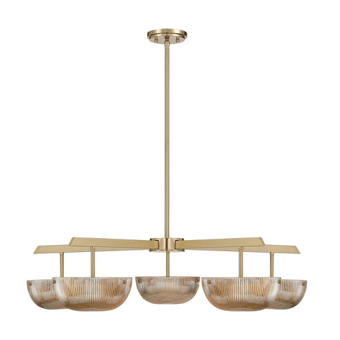 Hubbard 5-Light LED Chandelier in Noble Brass