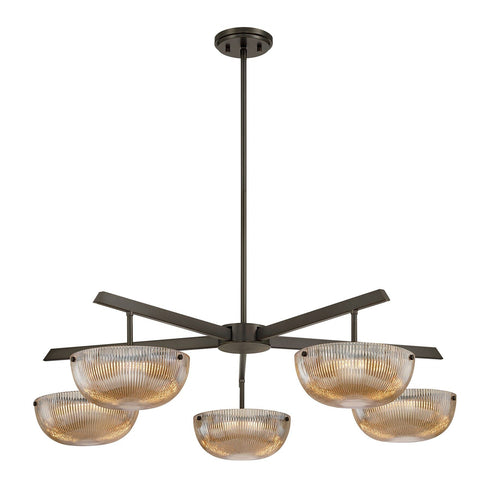 Hubbard 5-Light LED Chandelier in Noble Brass