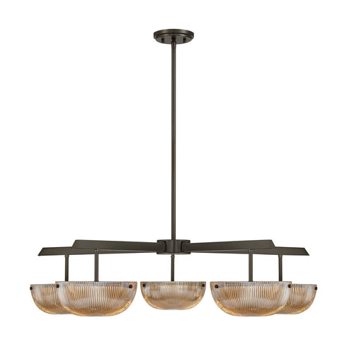 Hubbard 5-Light LED Chandelier in Noble Brass