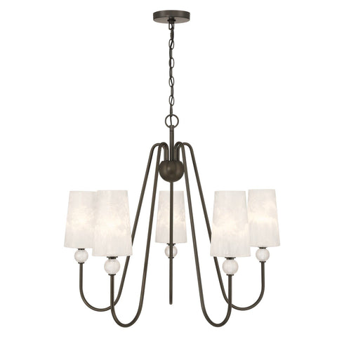 Sheldon 5-Light Chandelier in Noble Brass
