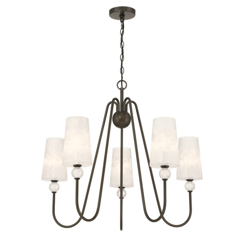 Sheldon 5-Light Chandelier in Noble Brass
