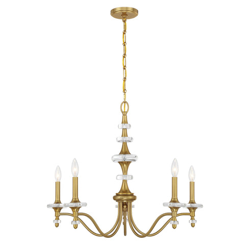 Champlain 5-Light Chandelier in Warm Brass