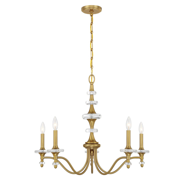 Champlain 5-Light Chandelier in Warm Brass