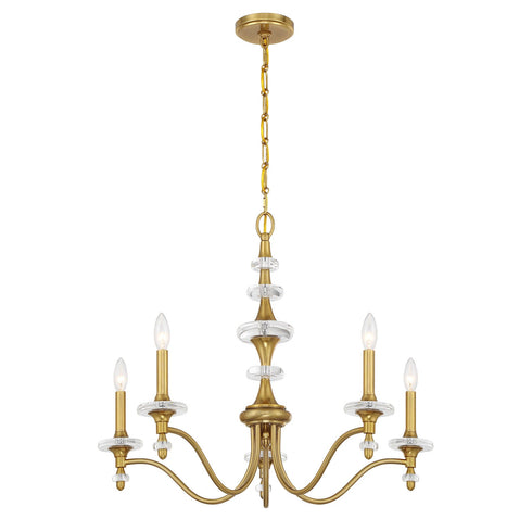 Champlain 5-Light Chandelier in Warm Brass