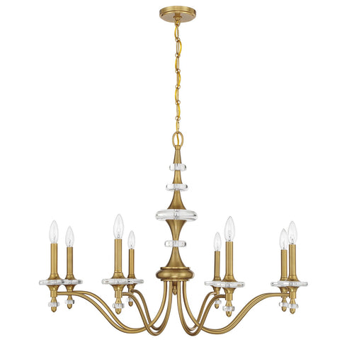 Champlain 8-Light Chandelier in Warm Brass