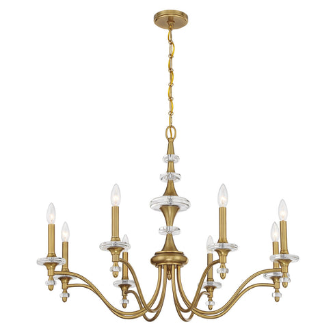 Champlain 8-Light Chandelier in Warm Brass