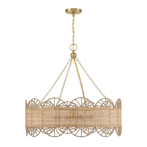 Shawnee 8-Light Chandelier in Warm Brass