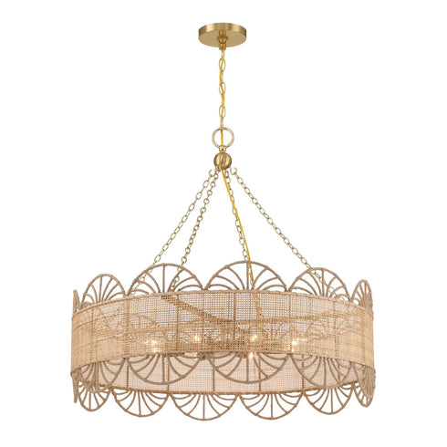 Shawnee 8-Light Chandelier in Warm Brass