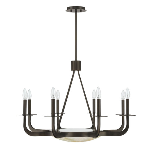 Salford 9-Light Chandelier in Mediterranean Bronze by Dann Foley