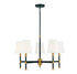 Brody 5-Light Chandelier in Matte Black with Warm Brass Accents