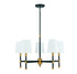 Brody 5-Light Chandelier in Matte Black with Warm Brass Accents
