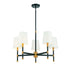Brody 5-Light Chandelier in Matte Black with Warm Brass Accents