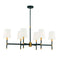 Brody 6-Light Linear Chandelier in Matte Black with Warm Brass Accents