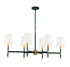 Brody 6-Light Linear Chandelier in Matte Black with Warm Brass Accents