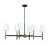 Brody 6-Light Linear Chandelier in Matte Black with Warm Brass Accents