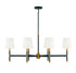 Brody 6-Light Linear Chandelier in Matte Black with Warm Brass Accents