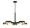 Ashor 5-Light LED Chandelier in Matte Black with Warm Brass Accents