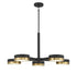 Ashor 5-Light LED Chandelier in Matte Black with Warm Brass Accents
