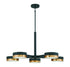 Ashor 5-Light LED Chandelier in Matte Black with Warm Brass Accents
