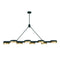 Ashor 8-Light LED Linear Chandelier in Matte Black with Warm Brass Accents