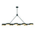 Ashor 8-Light LED Linear Chandelier in Matte Black with Warm Brass Accents