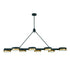 Ashor 8-Light LED Linear Chandelier in Matte Black with Warm Brass Accents
