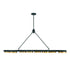 Ashor 8-Light LED Linear Chandelier in Matte Black with Warm Brass Accents