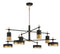 Ashor 8-Light LED Chandelier in Matte Black with Warm Brass Accents