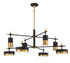 Ashor 8-Light LED Chandelier in Matte Black with Warm Brass Accents