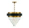 Marquise 4-Light Chandelier in Matte Black with Warm Brass Accents