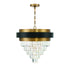 Marquise 4-Light Chandelier in Matte Black with Warm Brass Accents