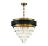 Marquise 4-Light Chandelier in Matte Black with Warm Brass Accents