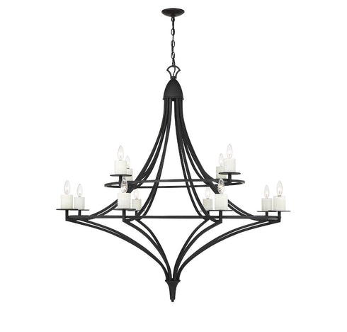 Director 12-Light Chandelier in Warm Brass
