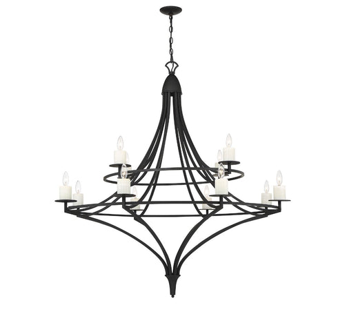 Director 12-Light Chandelier in Warm Brass