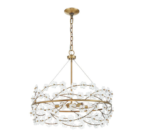 Camille 5-Light Chandelier in Warm Brass