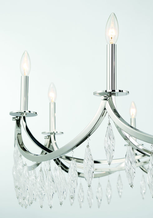 Kameron 10-Light Chandelier in Polished Nickel