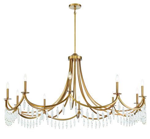 Kameron 10-Light Chandelier in Polished Nickel