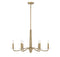 Cannon 6-Light Chandelier in Warm Brass and Rope